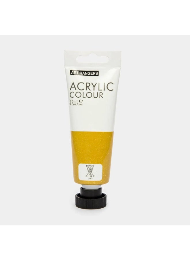 ART RANGERS Acrylic Colour – Gold 75ml | High-Quality Metallic Paint for Art & Craft - IFP129 - Image 1