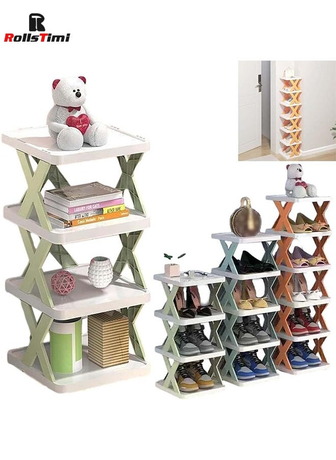 RollsTimi  Multi-Layer Shoe Rack Storage Organizer, Narrow Shoe Rack, Shoe Tower, Expandable Free Standing Shoe Racks, Green,9-Layer  - Image 4