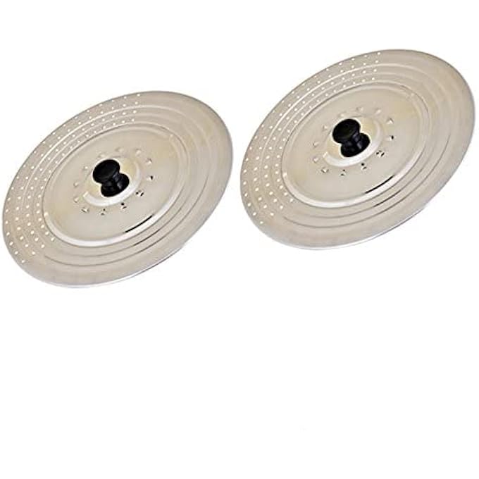 Kosma Set Of 2 Piece Stainless Steel Universal Lid Cover With Perforated Steam Outlet  Pot Lid  Pan Lid 32Cm - Image 2