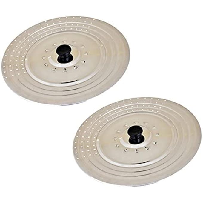 Kosma Set Of 2 Piece Stainless Steel Universal Lid Cover With Perforated Steam Outlet  Pot Lid  Pan Lid 32Cm - Image 4