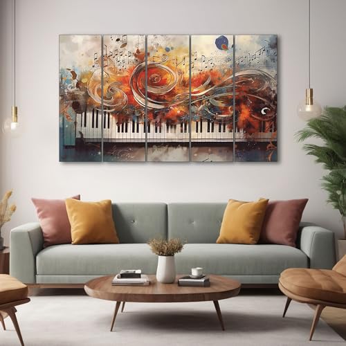 The Castle Decor music piano painting with frame 5 Big Size (27x48) Wall Art for living room,Bedroom,Drawing room,Hotels-Wooden Framed-Digital Painting - Image 2