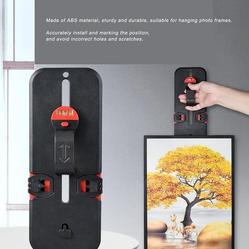 ABS Material Picture Hanger Tool With Bubble Level And Clear Scales For Wall Decoration - Image 5