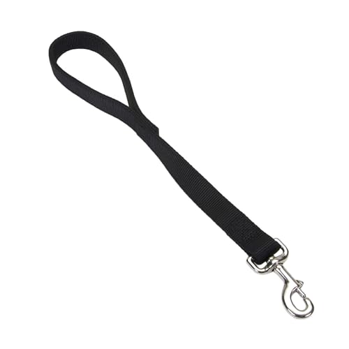 Coastal Pet Double-Ply Dog Traffic Leash - Durable and Short Traffic Leash for Training Dogs - Perfect for Vet Visit - Black, 1" x 24" - Image 1