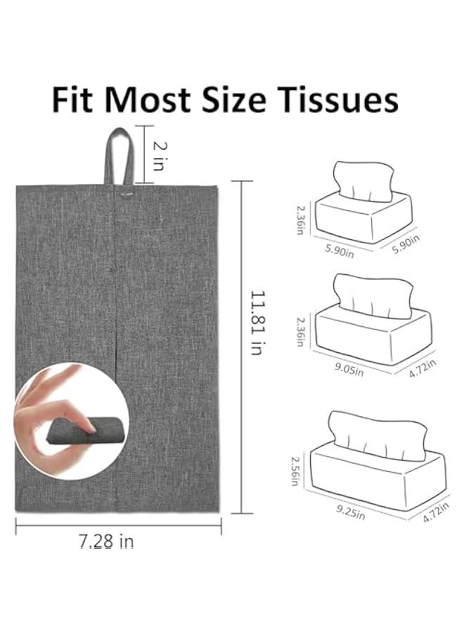 HOOKOR Hanging Car Tissue Box, Napkin Boxes,Toilet Paper Container, Travel Tissue Holder For Car, Car Tissue Dispenser,Tissues Case (Grey) - Image 3