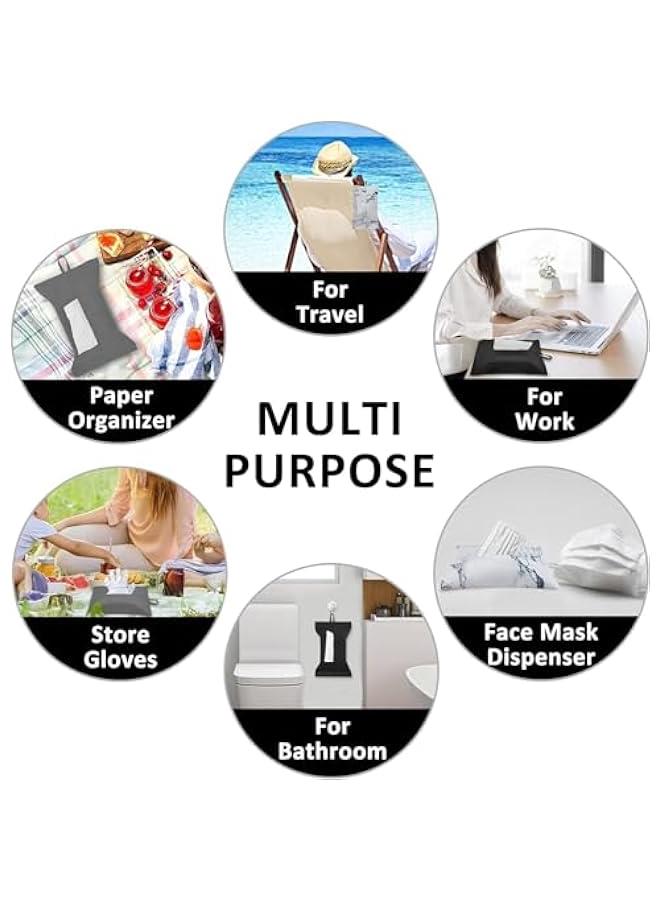 HOOKOR Hanging Car Tissue Box, Napkin Boxes,Toilet Paper Container, Travel Tissue Holder For Car, Car Tissue Dispenser,Tissues Case (Grey) - Image 5