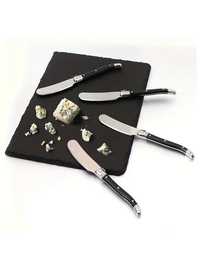 Black Butter Knife Stainless Steel Blade With Easy Grip ABS Handle Kitchen Utensil - Image 1