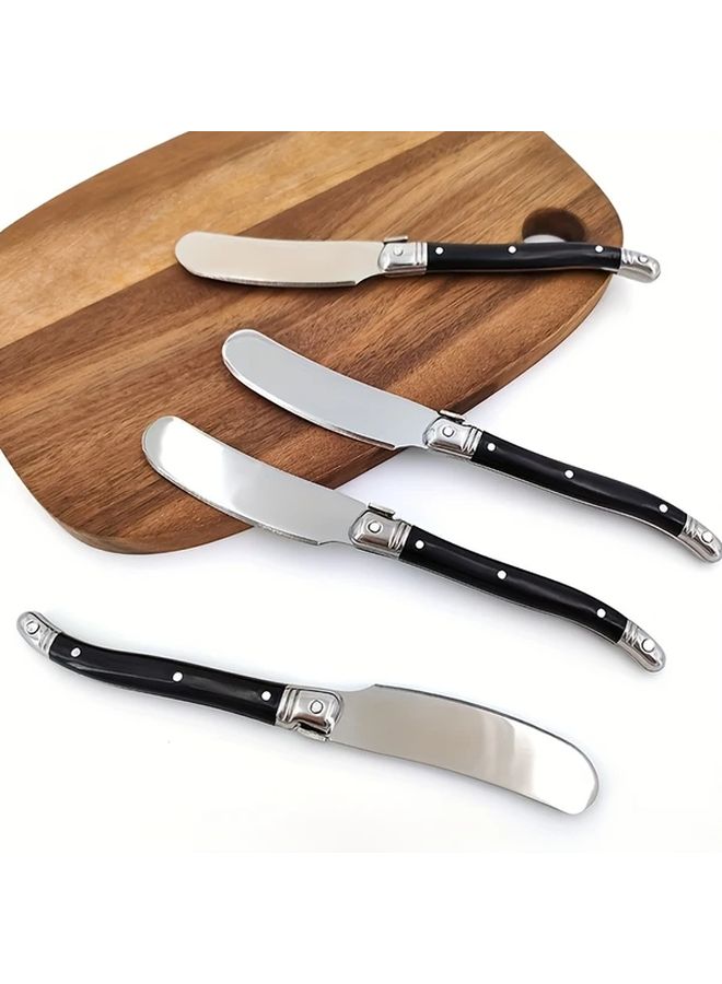 Black Butter Knife Stainless Steel Blade With Easy Grip ABS Handle Kitchen Utensil - Image 2