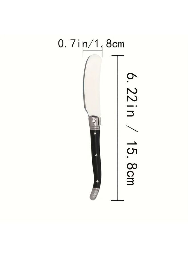 Black Butter Knife Stainless Steel Blade With Easy Grip ABS Handle Kitchen Utensil - Image 3