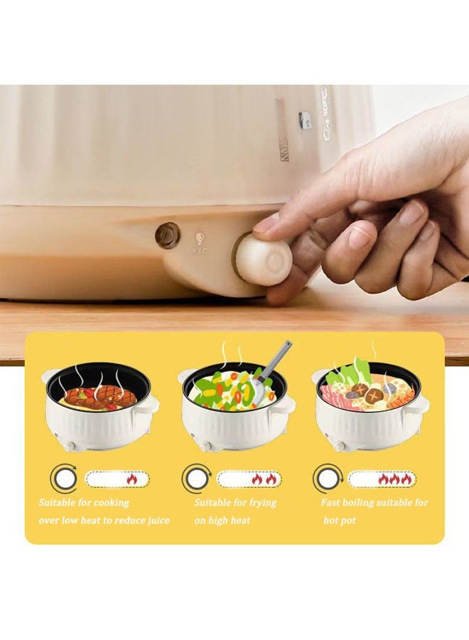 Hihonor Electric Cooker with Steamer & Non-Stick Pot - 2.7L Detachable 24cm Pan for 3-4 People, Adjustable Heat, Explosion-Proof Lid & Cool-Touch Handle, Dorm & Home Use  - Image 2