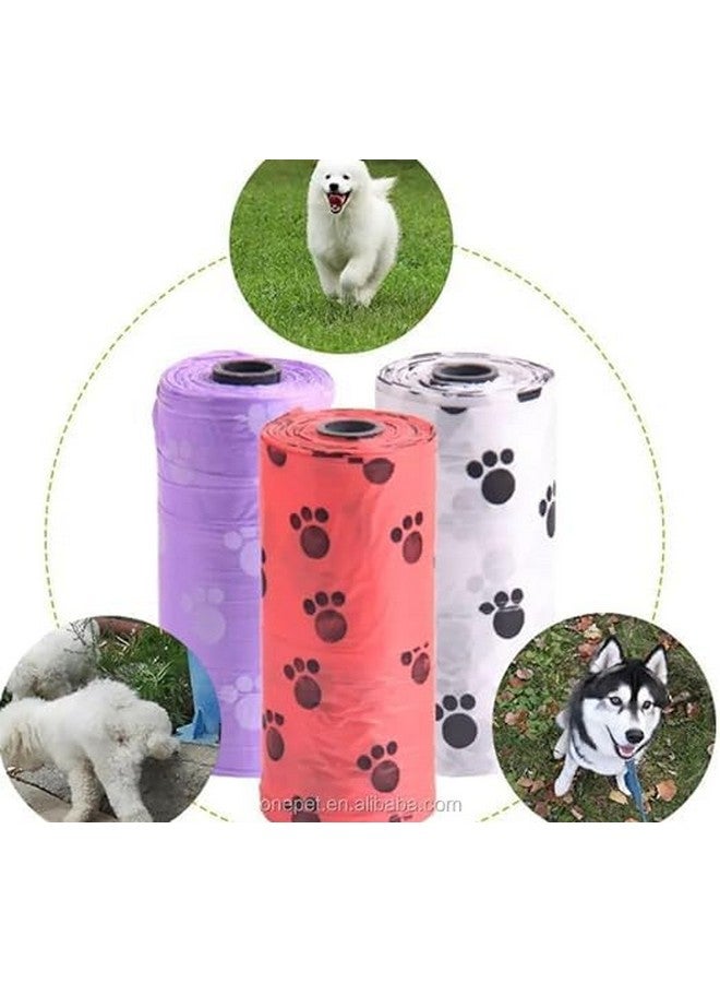 أكياس فضلات الحيوانات الأليفة سميكة للغاية وقوية ومضادة للتسرب مطبوعة عليها مخالب/عظام، من البلاستيك القابل للتحلل البيولوجي، عبوة من 5 لفات في عبوة واحدة، أكياس فضلات نفايات - متعددة الألوان (75 كيس فضلات) - Image 3