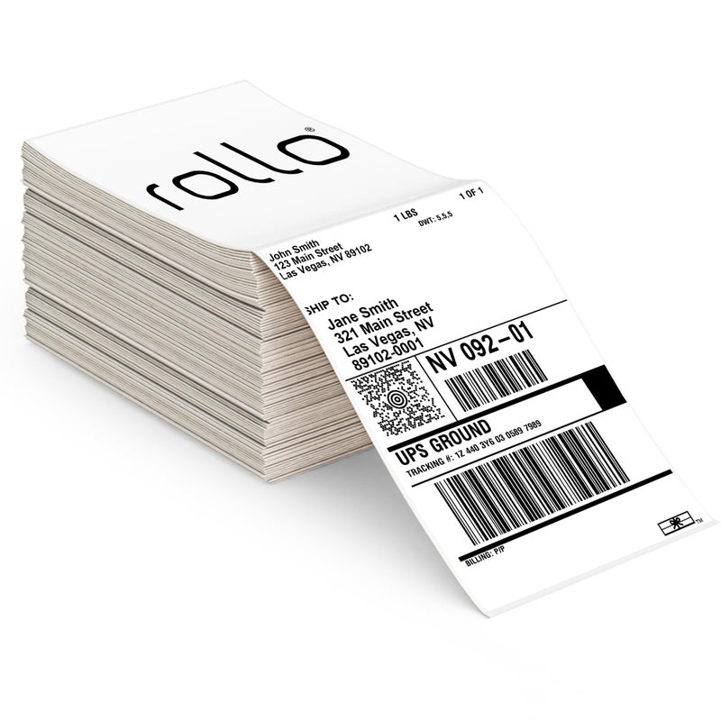 Rollo Direct Thermal Shipping Labels - Pack of 500 4x6 Thermal Labels Fanfold - Perforated and Strong Adhesive (Commercial Grade) - Image 1