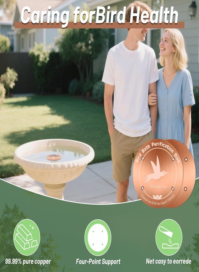 CTTZCKJ 4 Inches Pure Copper Bird Bath Purification Disk,0.6mm thick,Reinforced Copper Purification Cleaner with Four-Point Support,All-Season Safe Clean Water Solution,Universal Fit for Outdoor Birdbath&Bowl - Image 4