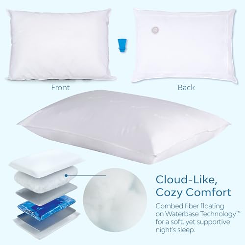 Mediflow Fiber Water Pillow - Adjustable Pillow for Neck Pain Relief, Pillow for Side, Back, and Stomach Sleepers, The Original Inventor of The Water Pillow, Clinically Proven Bed Pillow (2 Pillows) - Image 5
