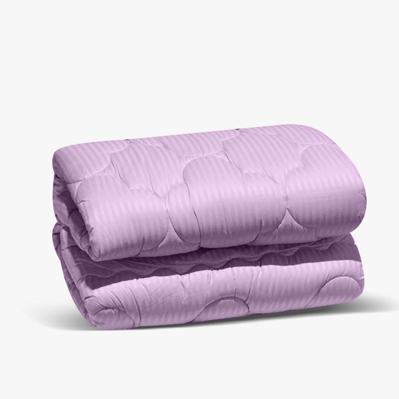 Family Bed - Family Bed 014 Plain Striped Comforter 3 Pieces 240x240cm - Image 3