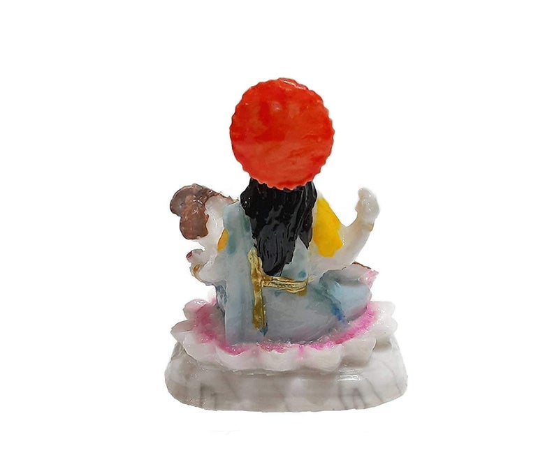 RENMAX Maa Saraswati Ji Idol Figurine Touch Marble Decorative Showpiece 9.5 cm Polyresin Multicolor -1Pc - Image 5