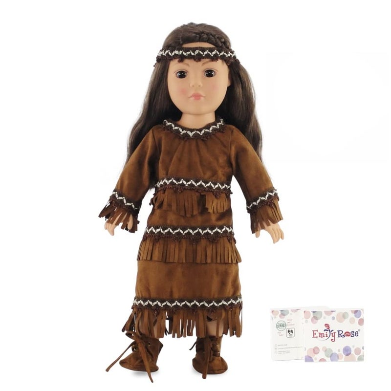 Emily Rose 18 Inch Doll Clothes/Clothing Fits American Girl – Native American Outfit Fits Kaya 18” Dolls Plus Accessories - Image 1