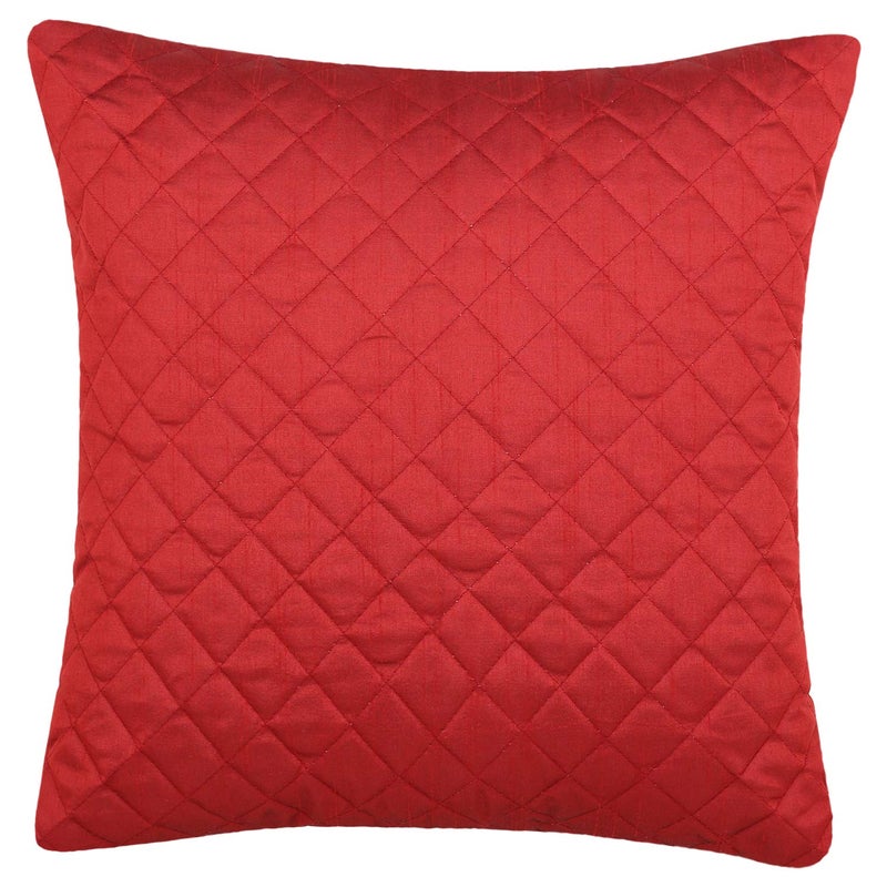 BUNIO Solid Colour Cross Stictch Silk Cushion Covers I Foam Padded I Square 16 x 16 inches Set of 5 Pieces Shade of REDMaroon - Image 3