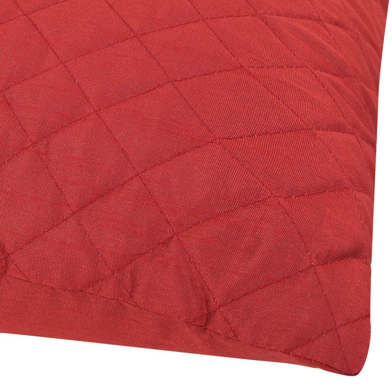 BUNIO Solid Colour Cross Stictch Silk Cushion Covers I Foam Padded I Square 16 x 16 inches Set of 5 Pieces Shade of REDMaroon - Image 5