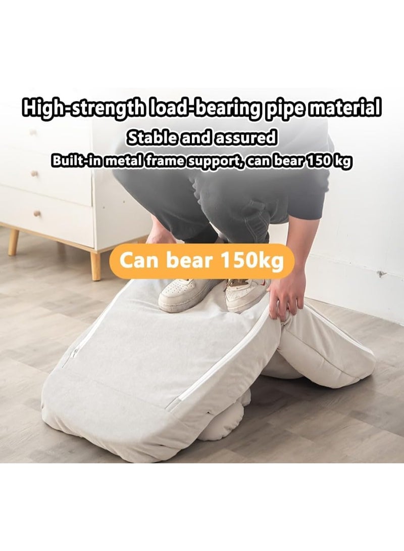 WALALLA 2 Pack Adjustable Fireside Chair, Foldable Lazy Floor Sofa, Armless Accent Bean Bag Couch, Lounger Memory Foam Chair, Corner Chair, Tatami Sofa with Throw Pillow, 5-Position Adjustable Backrest - Image 4