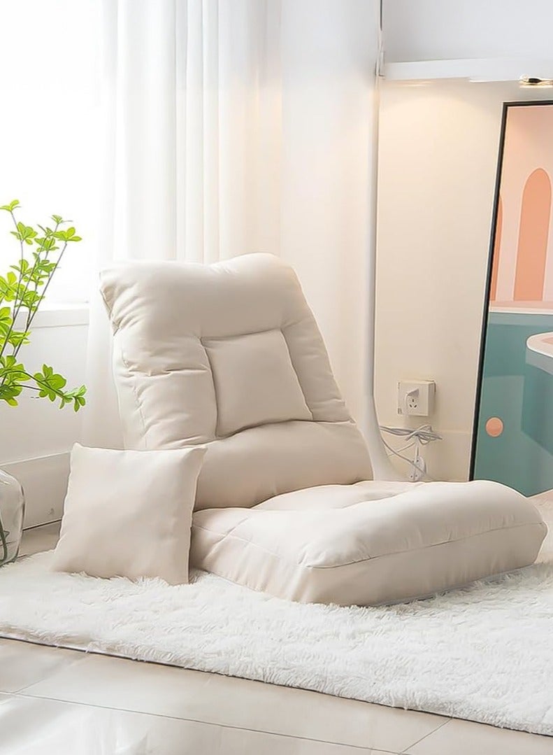 WALALLA 2 Pack Adjustable Fireside Chair, Foldable Lazy Floor Sofa, Armless Accent Bean Bag Couch, Lounger Memory Foam Chair, Corner Chair, Tatami Sofa with Throw Pillow, 5-Position Adjustable Backrest - Image 1