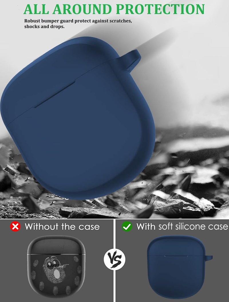 Olytop for Bose QuietComfort Earbuds II/Ultra Case with Cleaner Pen, Soft Silicone Cover Protective Shell Skin with Keychain Men Women for New Bose QC 2 Earbuds 2022/2023 - Blue - Image 3