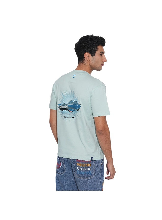 Being Human تي شيرت رجالي أزرق فاتح من Fantastic Four بياقة دائرية - Image 3