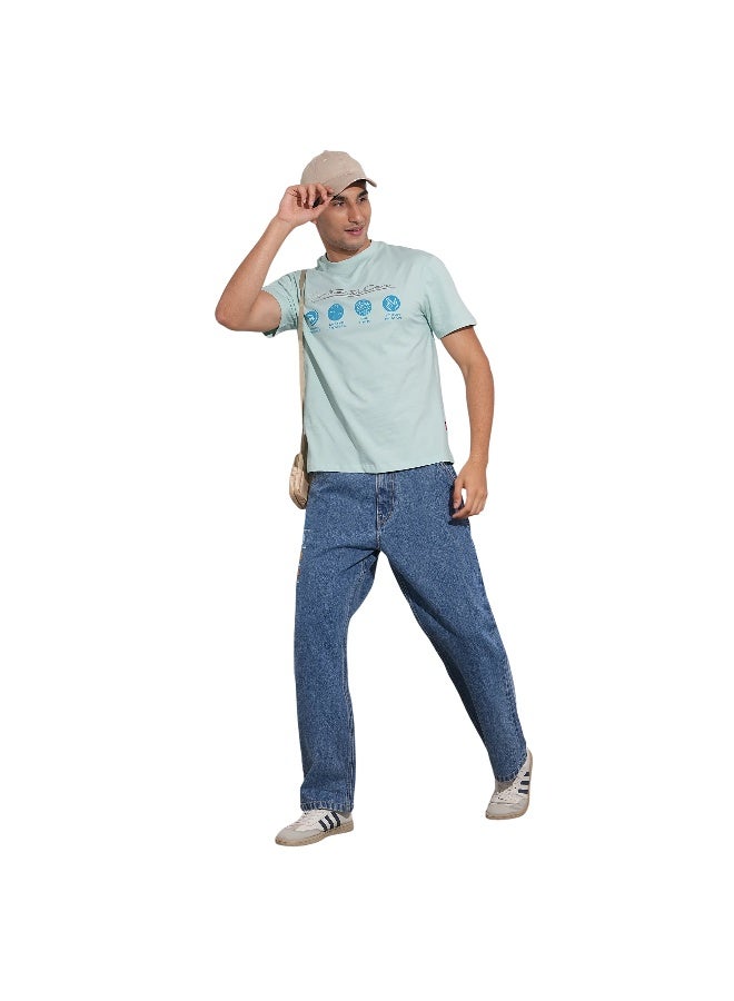 Being Human تي شيرت رجالي أزرق فاتح من Fantastic Four بياقة دائرية - Image 5