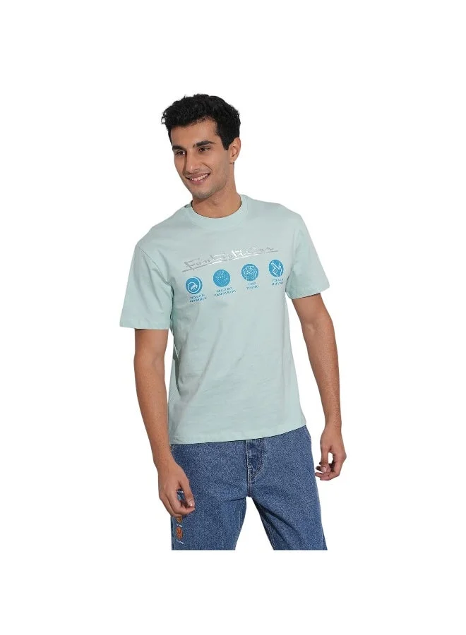 بيينغ هيومان Mens Light Blue Fantastic Four Round Neck  T-Shirt