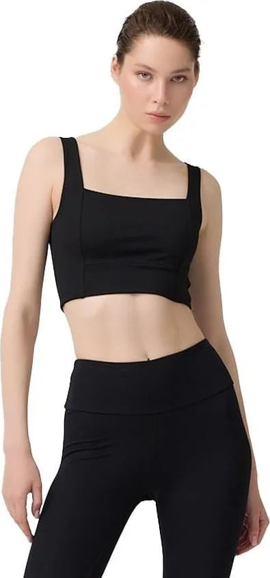 COTTONHILL Black Square Neck Crop Top Bustier