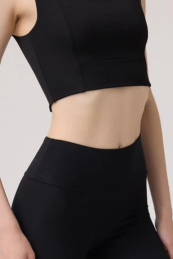 COTTONHILL Black Square Neck Crop Top Bustier