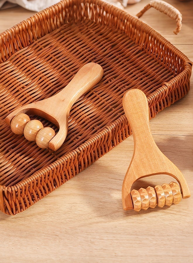 باور ايسي 2 PCS الطبيعية الخشب تدليك الأسطوانة للاسترخاء الرياضي مع حلقات الدوار - Image 5
