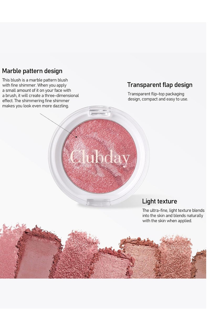 كلوبداي هايلايتر، أحمر خدود، مزج رخامي ومشرق، لمعان يدوم طويلاً يمتزج بسلاسة وسهولة لجميع ألوان البشرة - Image 5