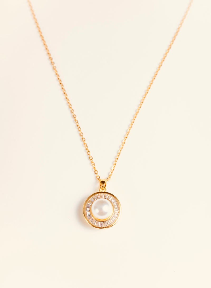 Pearl Pendant Necklace for ladies, Gold Plated - Image 5