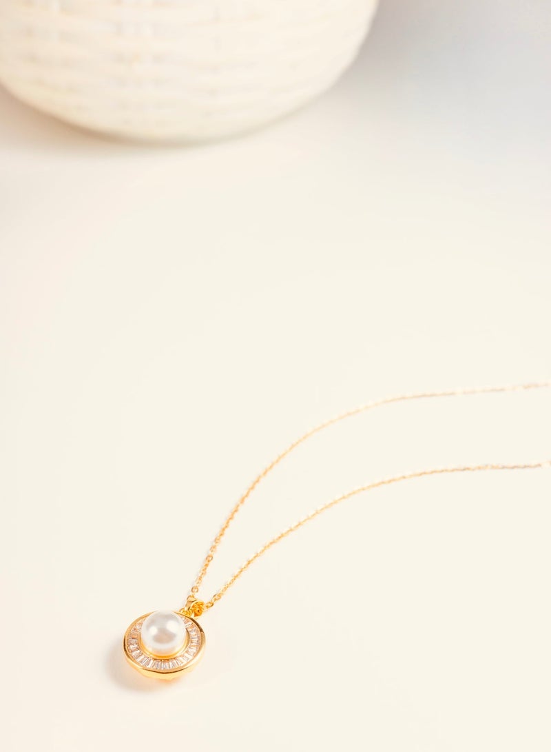 Pearl Pendant Necklace for ladies, Gold Plated - Image 3