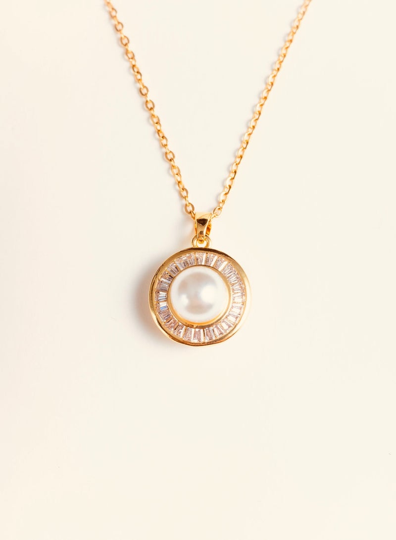 Pearl Pendant Necklace for ladies, Gold Plated - Image 2