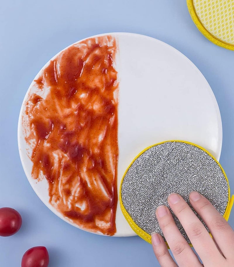 APURK 2 in 1 Sponge Dish Scrubber Double Side Dishwashing Scrubber PanPot Wash Sponges for Kitchen Kitchen Cleaning Supplies Set of 5 PCsMulticolor - Image 3