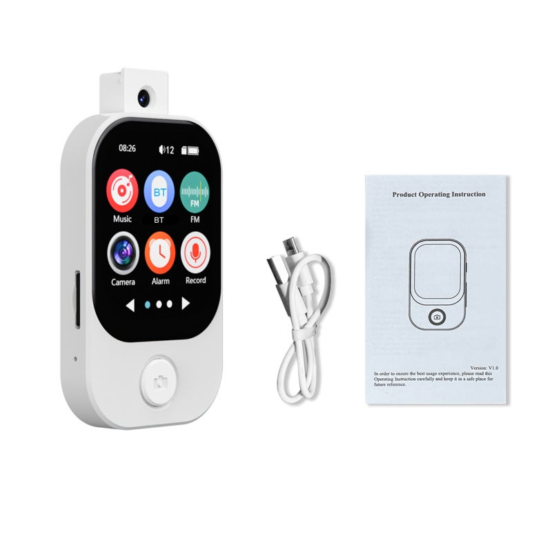 Touchscreen Mp3 Music Player: White 2.01" 240*296 Display - Built-In Camera High-Fidelity Sound Portable Mp4 Player for Kids Travel On-The-Go Entertainment - Image 1