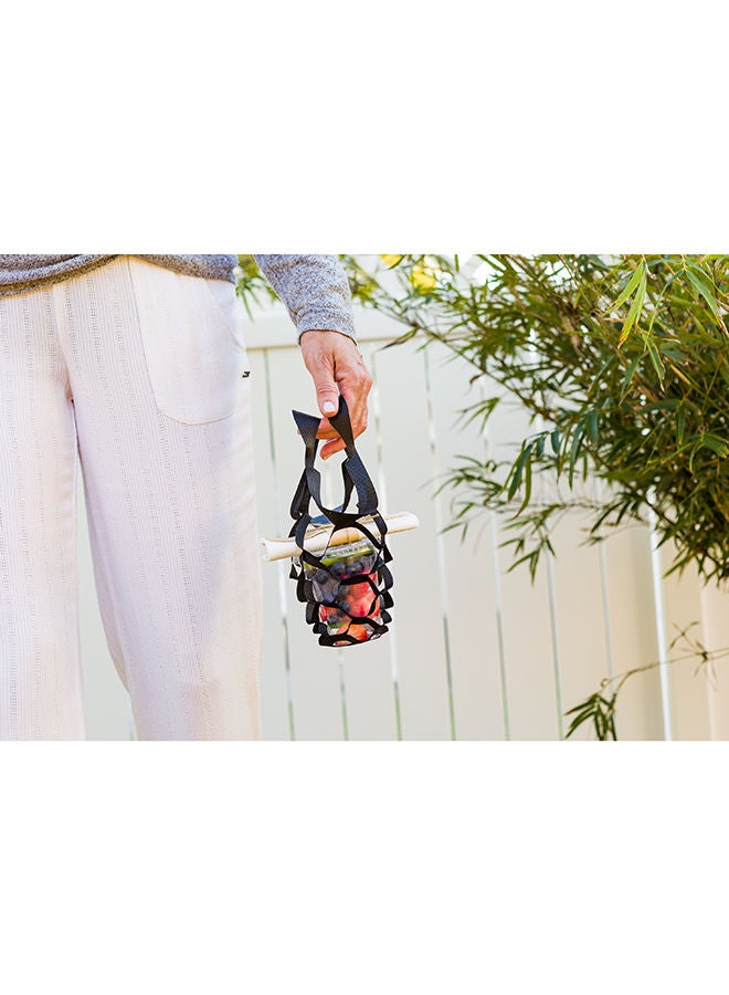 Restaurantware Bag Tek 7.9 Inch Net Bags, 100 Expandable Net Shopping Bags - Built-In Handles, Disposable, Black Non-Woven Net Market Bags, Honeycomb Design, For Take Out Or Delivery - Image 4