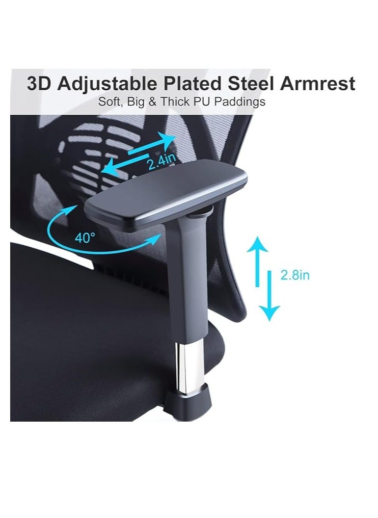 Cool Baby - Ergonomic Office Chair  High Back Desk Chair with Adjustable Lumbar Support 3D Metal Headrest and Armrests 130° Computer Chair Mesh Rocking Chair - Image 1