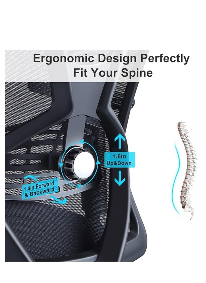 Cool Baby - Ergonomic Office Chair  High Back Desk Chair with Adjustable Lumbar Support 3D Metal Headrest and Armrests 130° Computer Chair Mesh Rocking Chair - Image 1