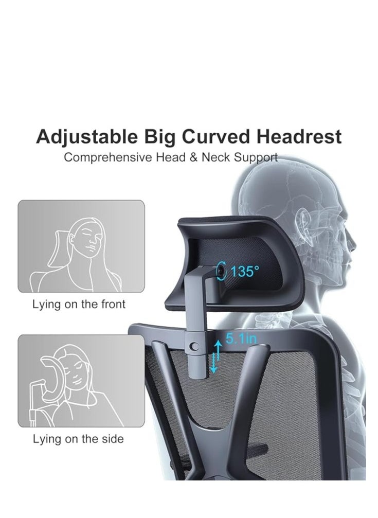 Cool Baby - Ergonomic Office Chair  High Back Desk Chair with Adjustable Lumbar Support 3D Metal Headrest and Armrests 130° Computer Chair Mesh Rocking Chair - Image 1