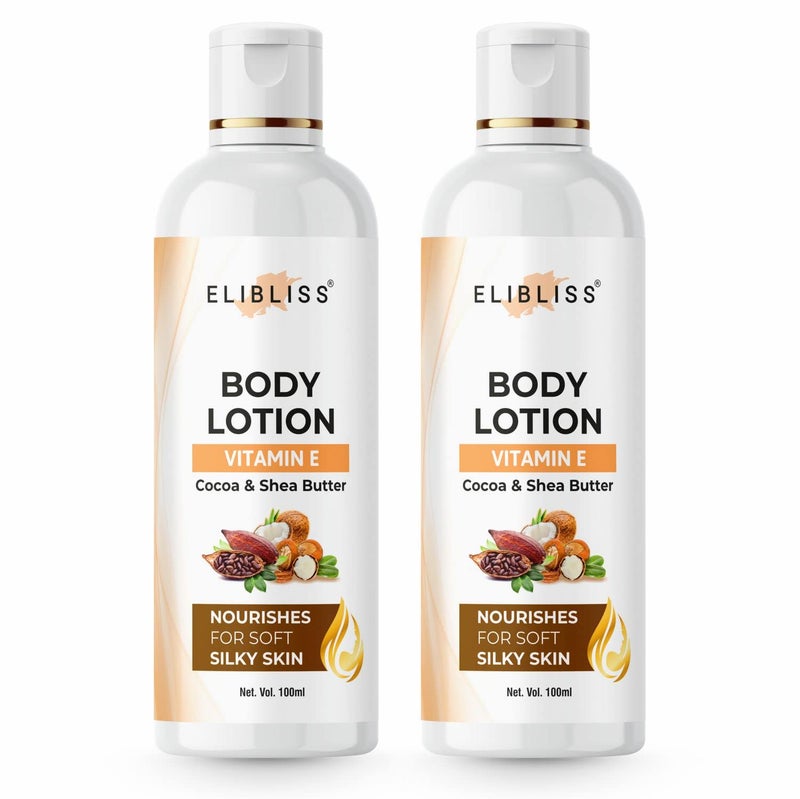 Elibliss Advansed Soft Touch Body Lotion for Women & Men, All Skin types with Cocoa & Shea Butter Pack of 2