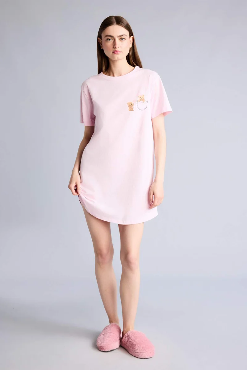 ديفاكتو Regular Fit Crew Neck Knitted Dress