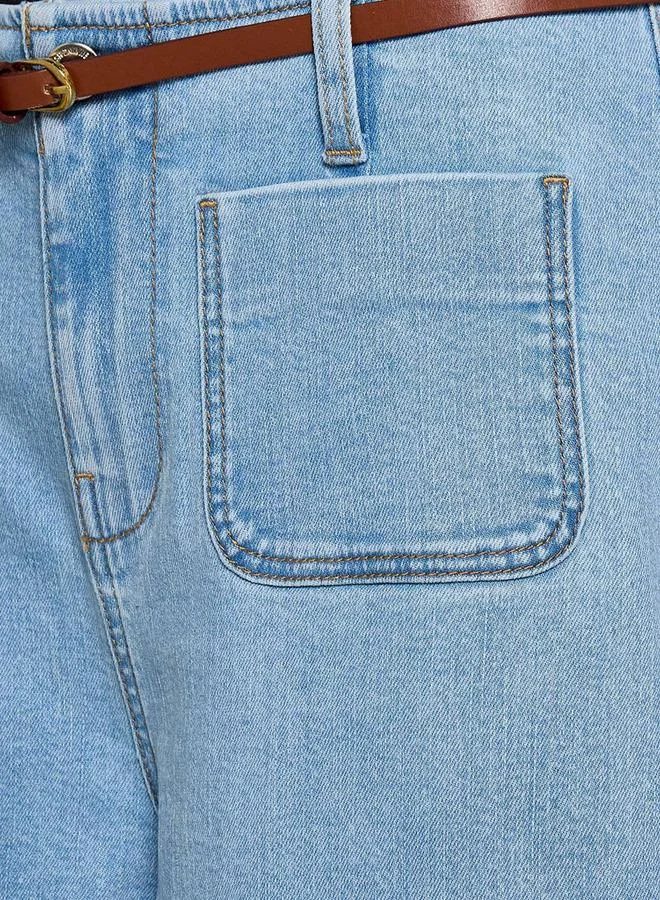 Splash FAV BLUE Jeans with Patch Pockets Cotton for Women | Best Price UAE