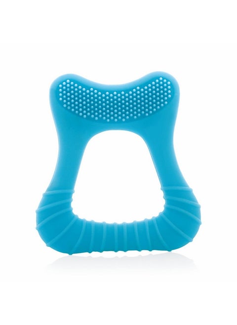 Tooth Shape Soft Silicone Teether With Bristles & Carry Case For 6 To 12 Months Baby, Bpa Free Teething Toy For Babies With Textured Surface For Soothing Gums. 100% Food Grade (Tooth- Blue)