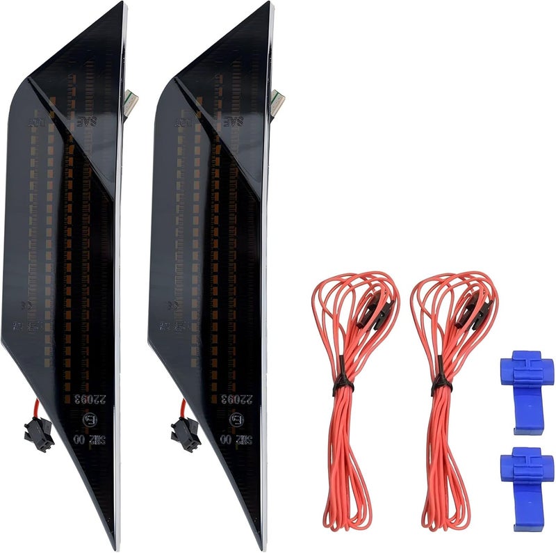 علامات جانبية لإشارات التحويل لسيارة هوندا سيفيك الجيل العاشر، مناسبة لطراز Type-R، بأضواء LED ذهبية بيضاء مزدوجة اللون، مع تصميم خاص يشبه الدخان، وسهلة التركيب دون الحاجة إلى أسلاك كهربائية. - Image 1