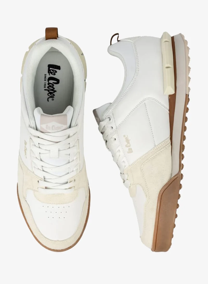 Lee Cooper Mens Panelled Sneakers With Lace-Up Closure
