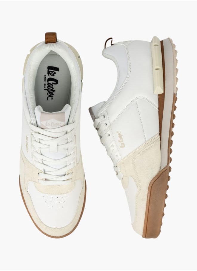 Lee Cooper Mens Panelled Sneakers With Lace-Up Closure  - Image 2