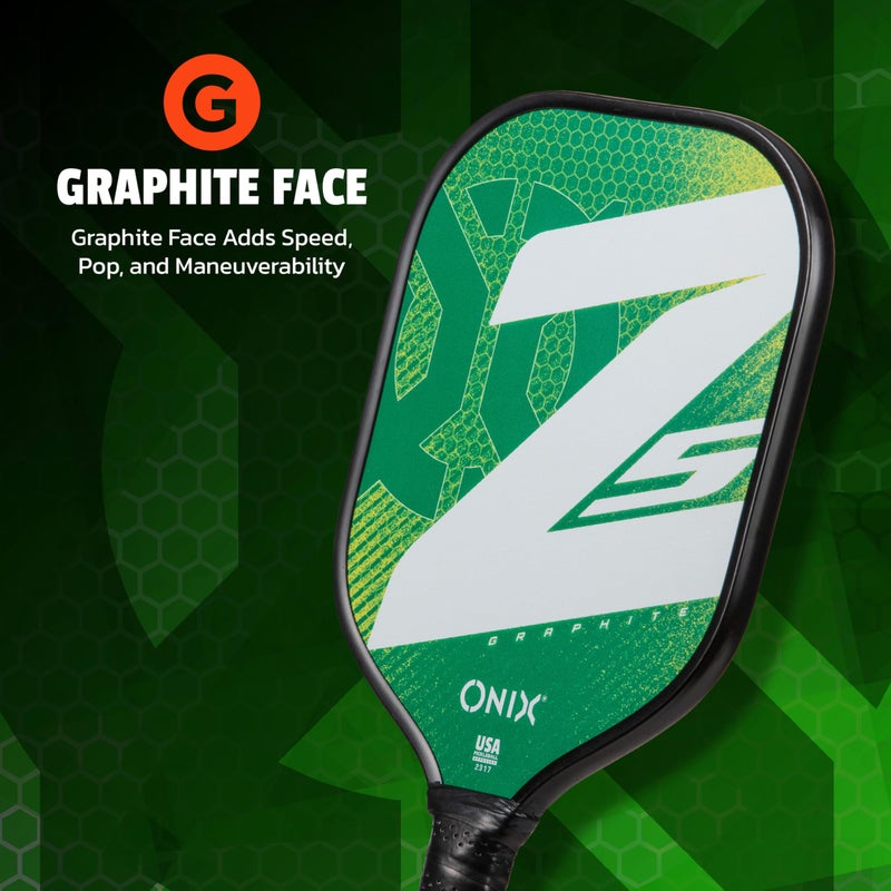 Onix Graphite MOD Z5 Carbon Fiber Pickleball Paddle with Wide-Body Shape, Honeycomb Core, Graphite Face & Cushion Comfort Pickleball Paddle Grip - Image 2