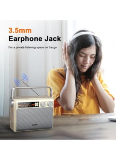 Generic Portable FM AM Radio Bluetooth Radio With Best Reception Transistor Radio Plug In Wall Or Battery Powered Radio With Headphone Jack USB Aux Input Speaker  - Image 2